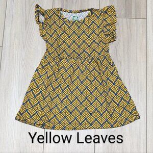 Toddler Girls Cotton Dress – Yellow Leaves Print, NWOT, Casual Everyday Style
